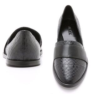 Vince Mason Black Snakeskin Flats